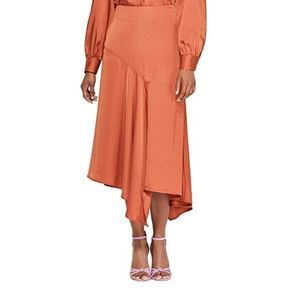Sienna*Asymmetrical Midi Skirt*NWT*Satin Feel*C